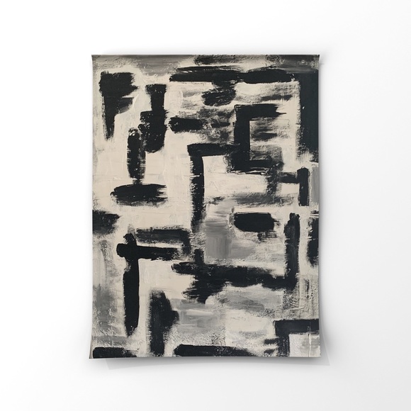 Black and white original  painting by @designsbymdb - Picture 3 of 3